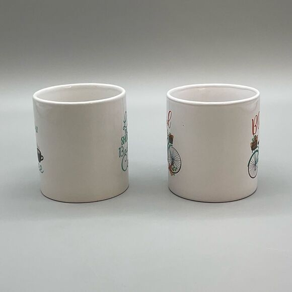 White Ceramic Coffee Mug Set with Inspirational Designs - Picture 4 of 8